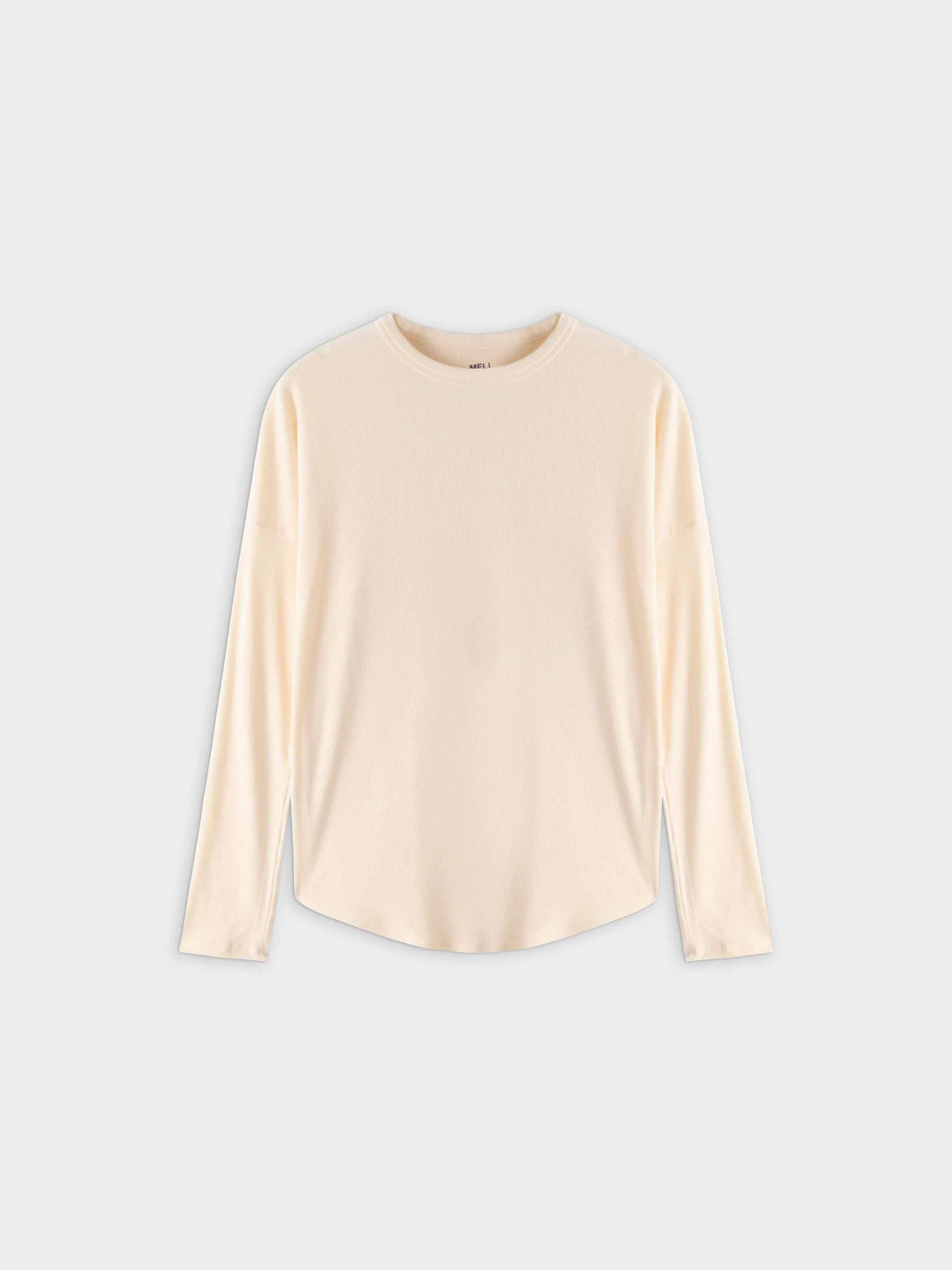 Ribbed Swing Tee-Ivory