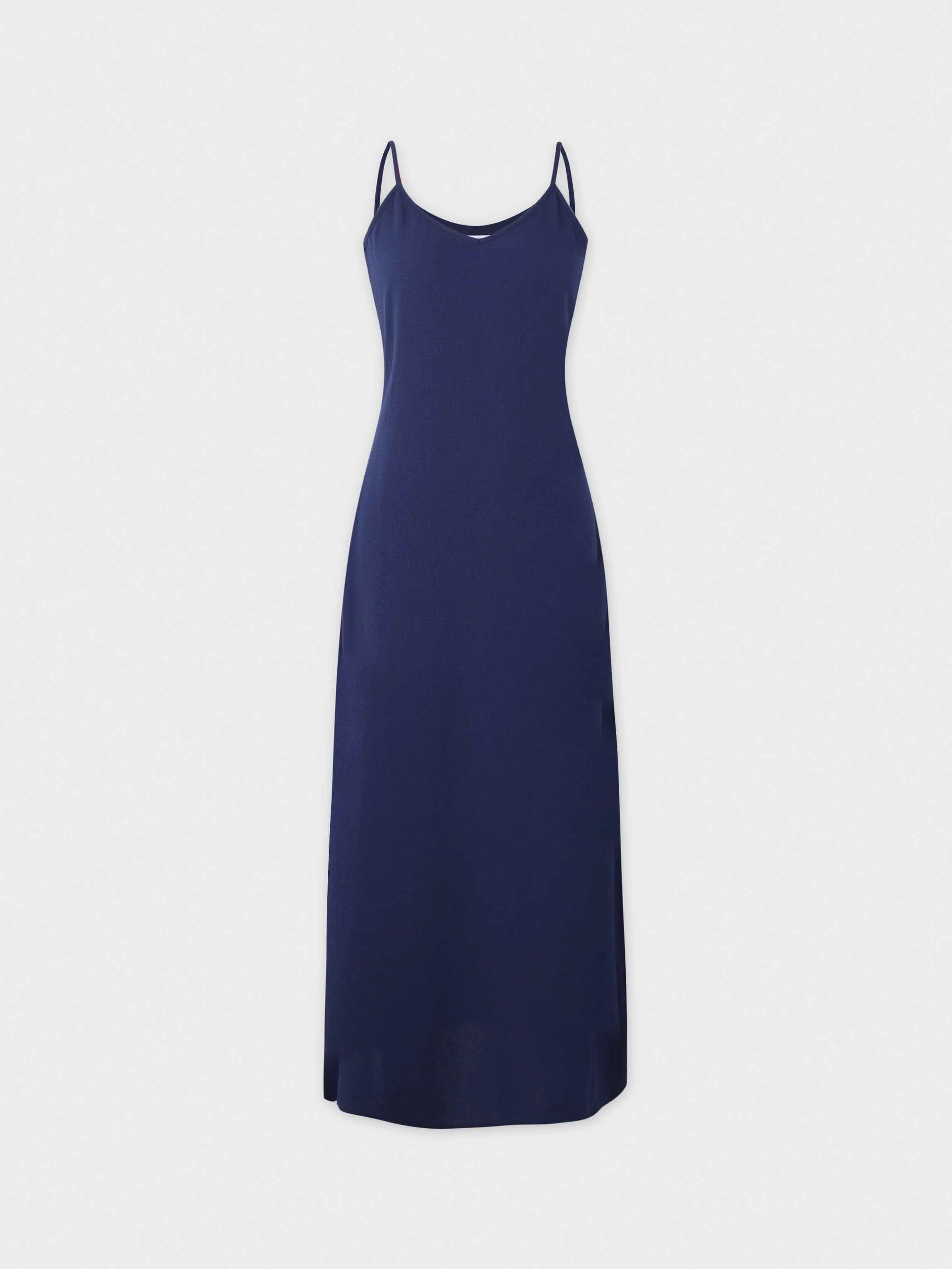 Textured Slip Dress-Navy