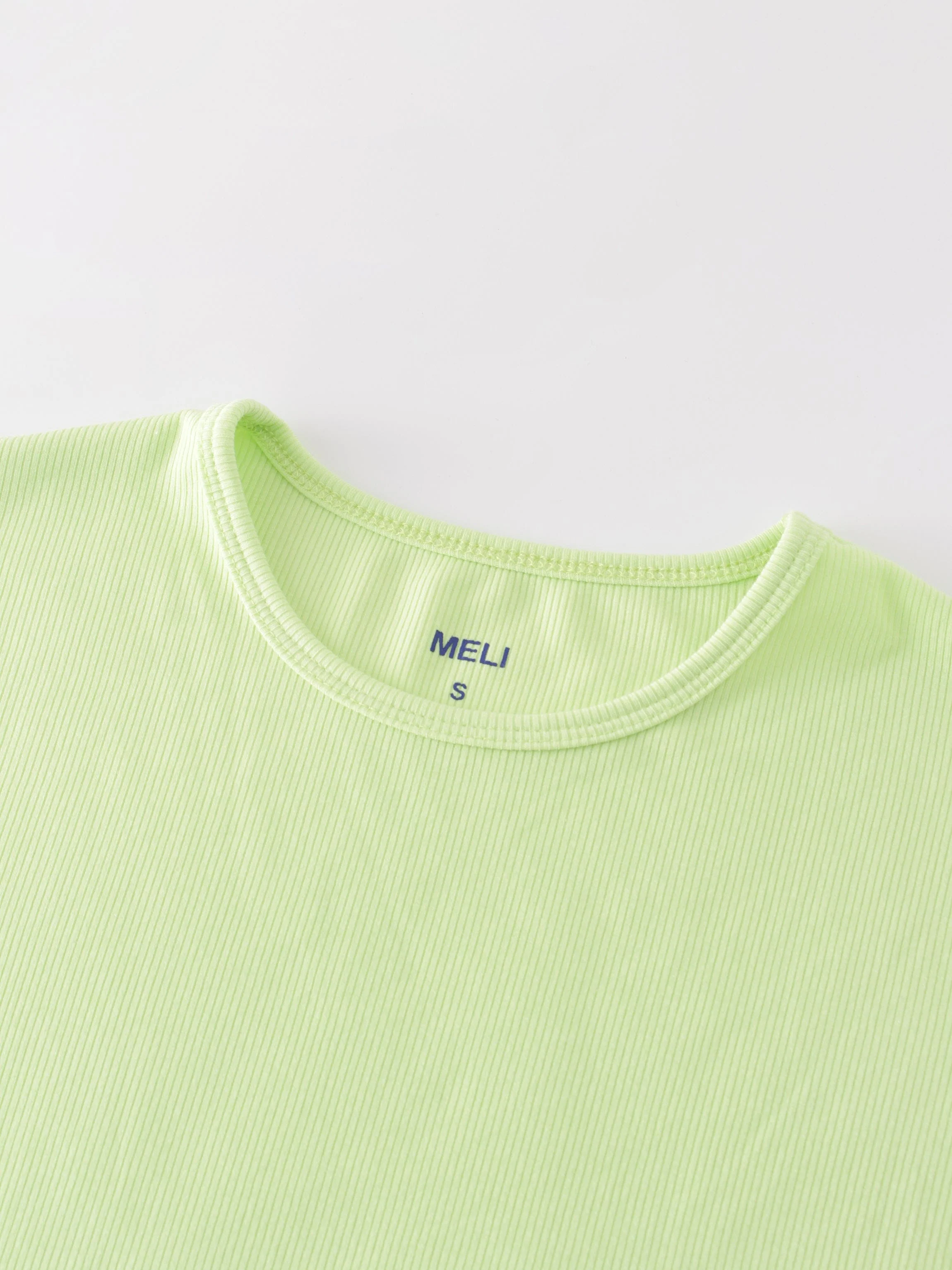 Crew Ribbed Dolman-Neon Green