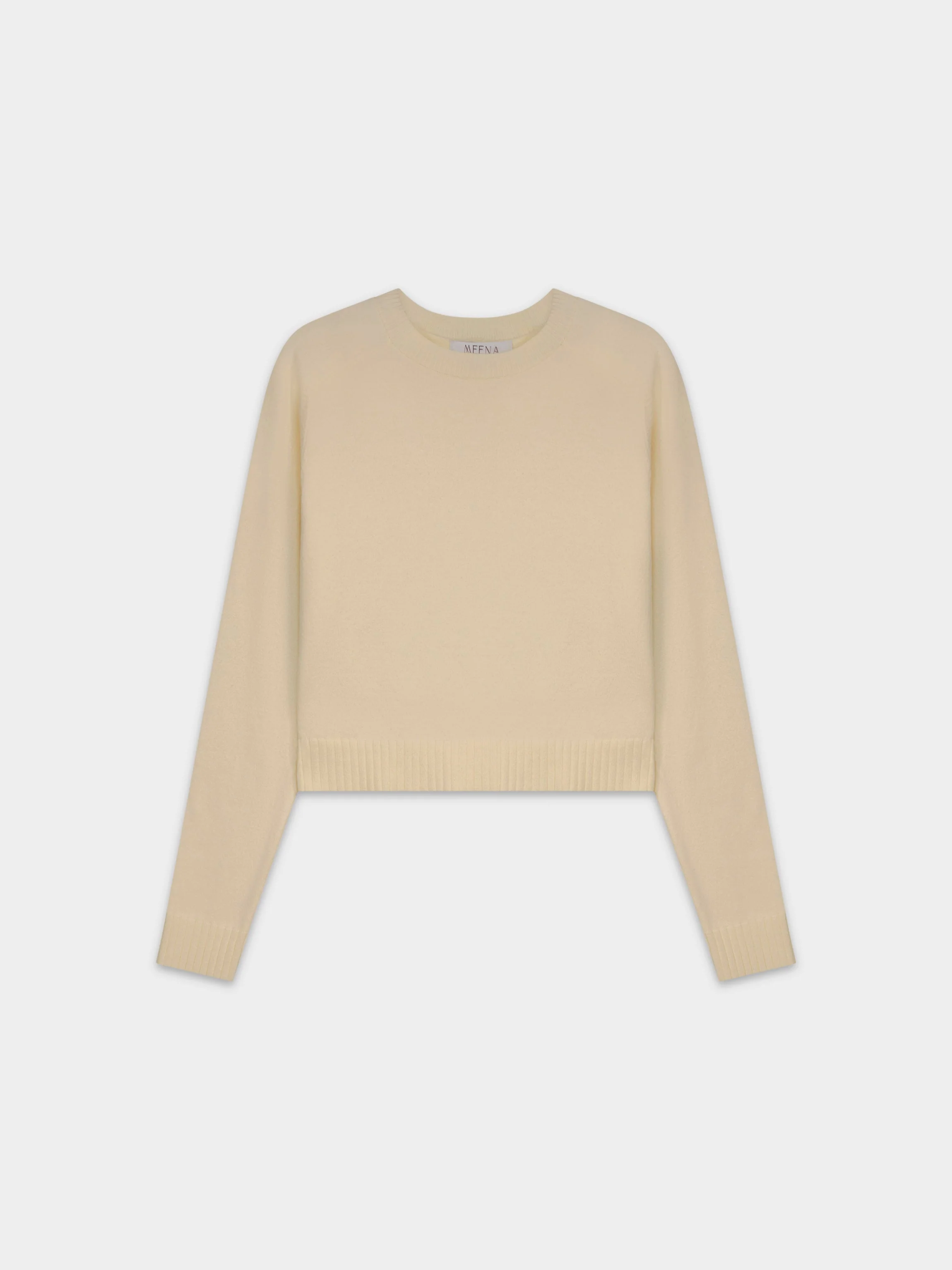 RIBBED BAND SWEATER-CREAM