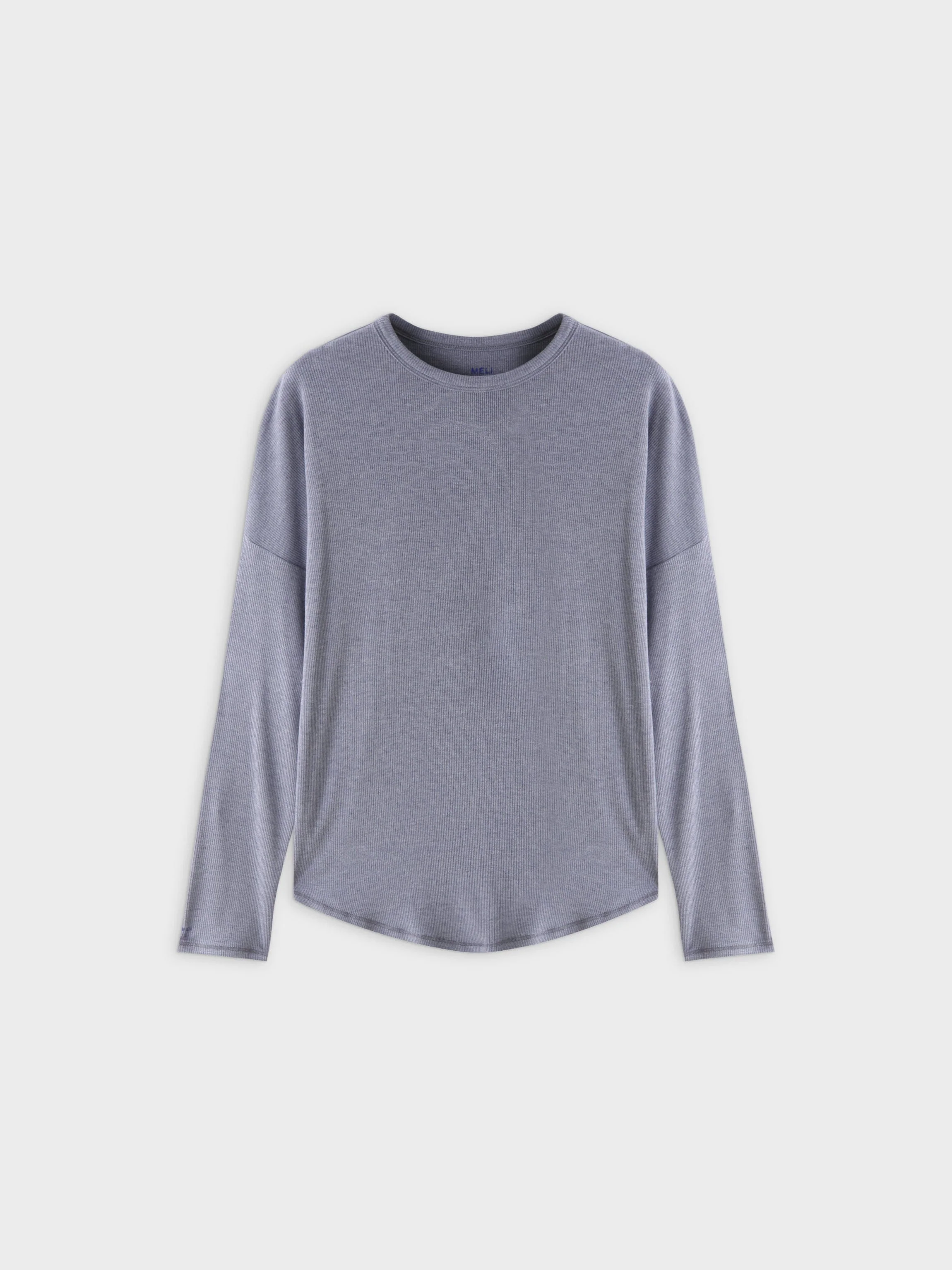 Ribbed Swing Tee-Heathered Navy