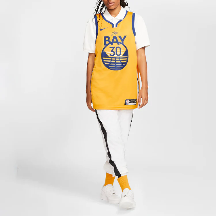Nike NBA Swingman Jersey SW golden state warriors stephen curry Yellow AT9799-731 - PersonalJerseys
