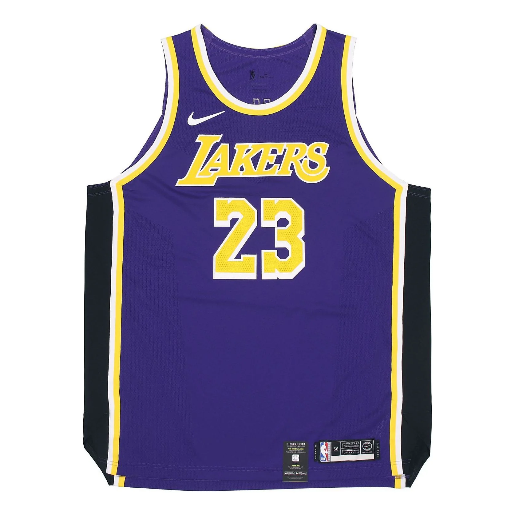 Nike NBA Authentic AU Player Edition Los Angeles Lakers LeBron James No. 23 Basketball Jersey/Vest Purple AJ5197-505 - PersonalJerseys