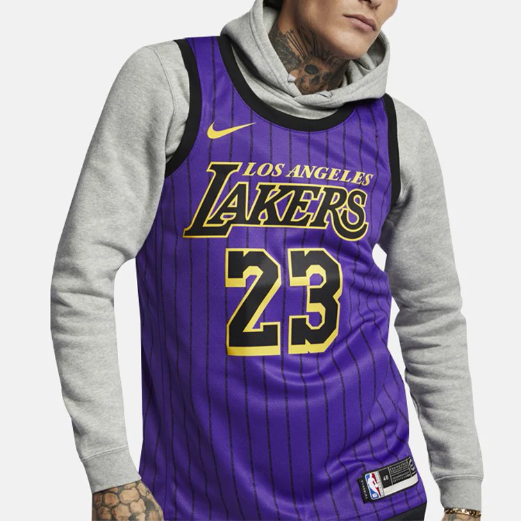 Nike NBA LeBron James City Version Jersey SW Fan Edition lakers 23 Purple AJ4618-510 - PersonalJerseys