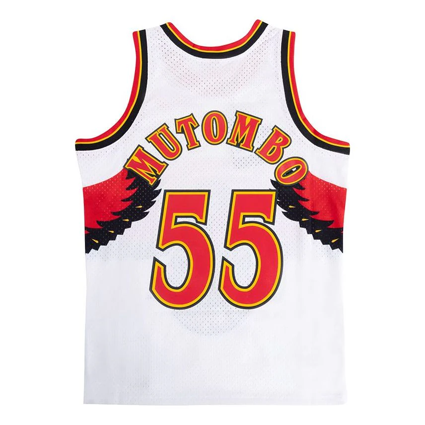 Mitchell & Ness x NBA Atlanta Hawks 1996-97 Swingman Jersey 'Dikembe Mutombo 55' SMJYSB20009-AHAWHIT96DMO - PersonalJerseys