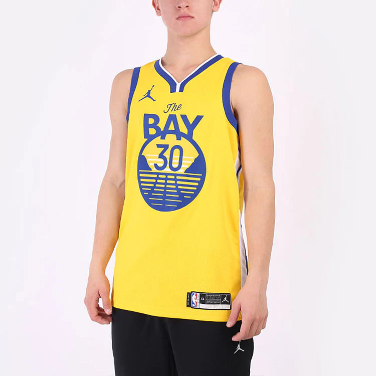 Air Jordan NBA Stephen Curry Warriors Statement Edition 2020 Swingman Jersey Yellow CV9477-729 - PersonalJerseys