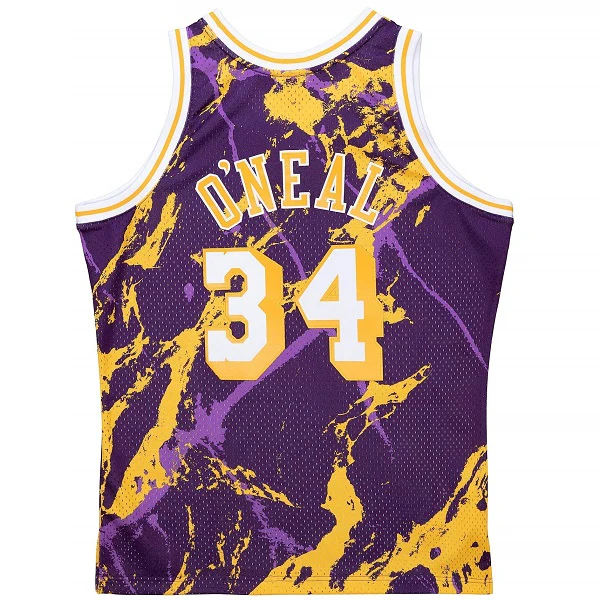 Mitchell & Ness x NBA Los Angeles Lakers Team Marble Swingman Jersey 'Shaquille O'Neal 34' TFSM1278-LAL96SONPTPR - PersonalJerseys