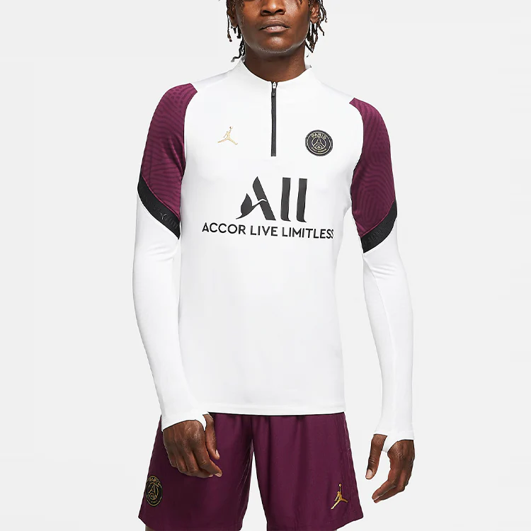 Air Jordan Paris Saint-Germain Half Zipper Sports Soccer/Football White CK9622-100 - PersonalJerseys