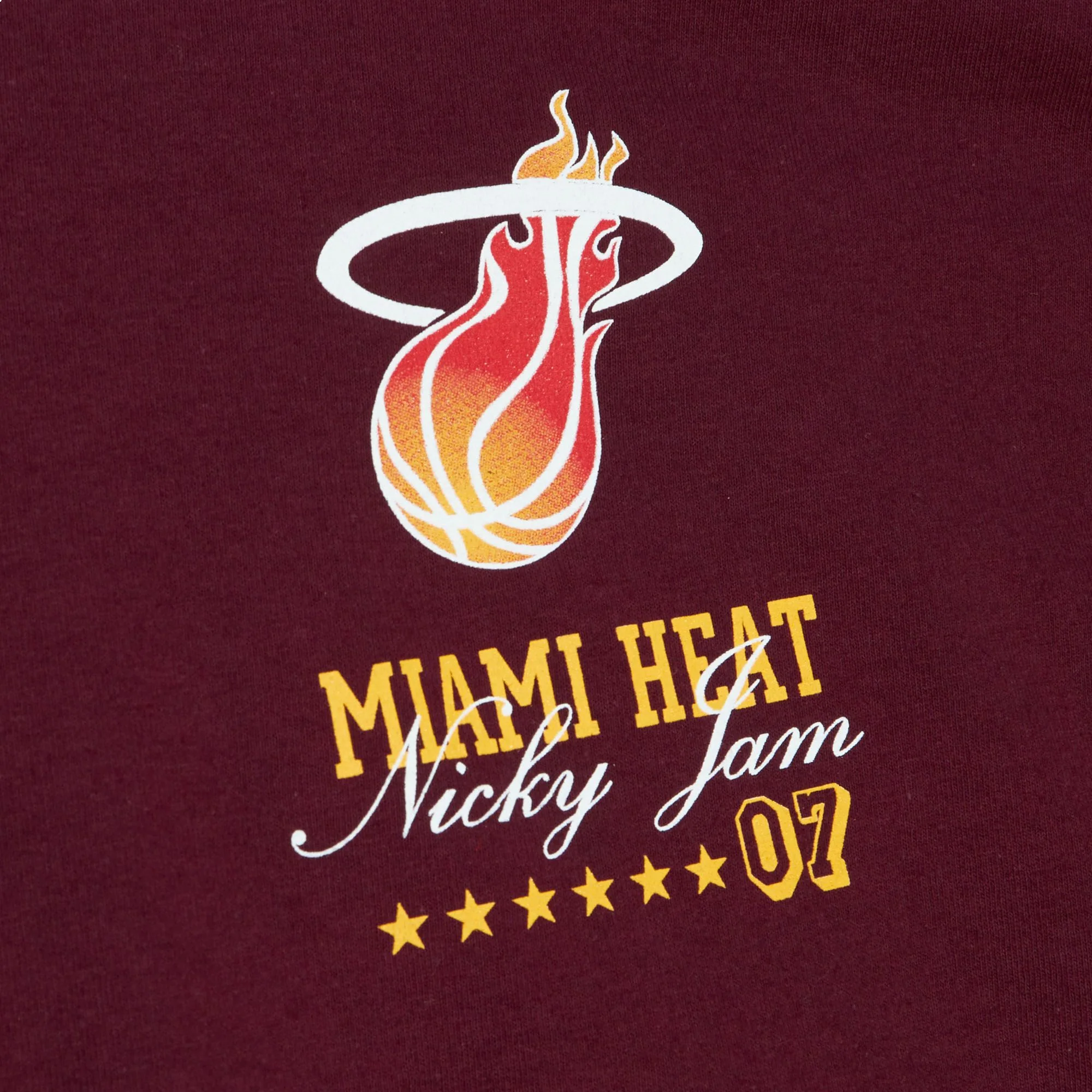Mitchell & Ness x Nicky Jam NBA T-Shirt 'Miami Heat' SSTE5282-MHEYYPPPDKRD - PersonalJerseys