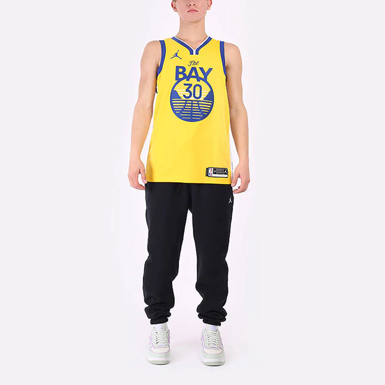 Air Jordan NBA Stephen Curry Warriors Statement Edition 2020 Swingman Jersey Yellow CV9477-729 - PersonalJerseys