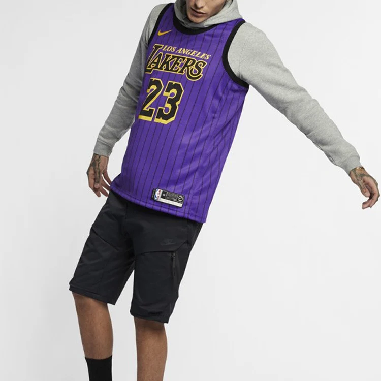Nike NBA LeBron James City Version Jersey SW Fan Edition lakers 23 Purple AJ4618-510 - PersonalJerseys
