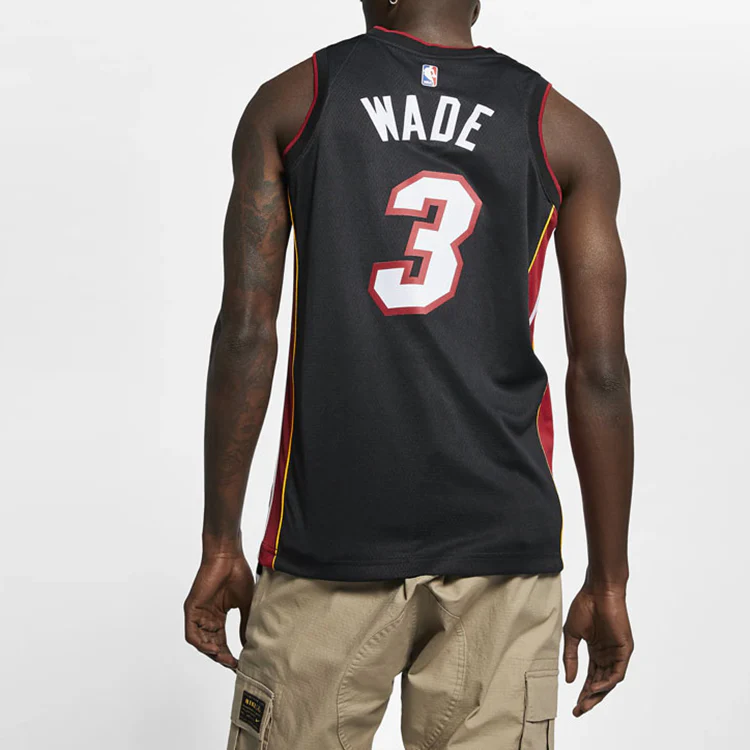 Nike NBA Dwyane Wade Icon Edition Swingman Jersey Miami Heat No. 3 Team limited SW Fan Edition Black 864487-025 - PersonalJerseys