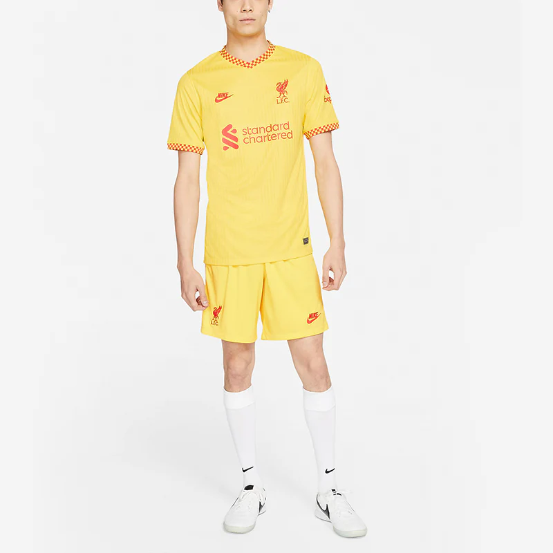 Men's Nike Training Sports Short Sleeve Soccer/Football Jersey SW Fan Edition 21-22 Season Liverpool Away Yellow DB5902-704 - PersonalJerseys