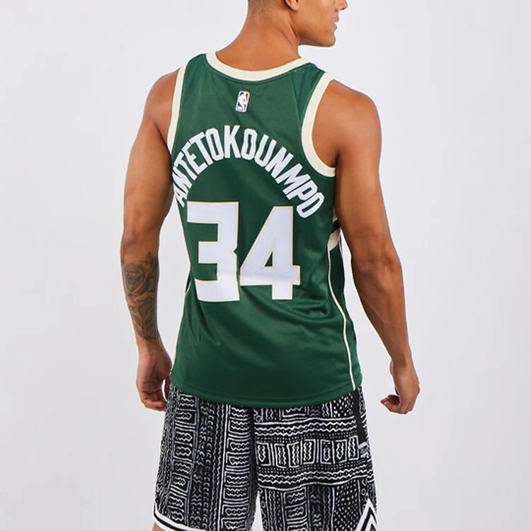Nike NBA Basketball Jersey SW Fan Edition 19-20 Season Milwaukee Bucks Alphabet 34 Green CW3672-329 - PersonalJerseys