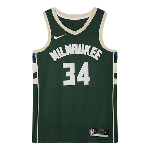 Nike NBA Basketball Jersey SW Fan Edition 19-20 Season Milwaukee Bucks Alphabet 34 Green CW3672-329 - PersonalJerseys