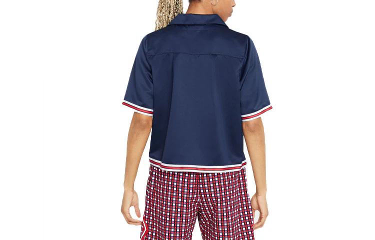(WMNS) Air Jordan Paris Saint-Germain Logo Embroidered Soccer/Football Sports Loose Short Sleeve Shirt Navy Blue DC3820-410 - PersonalJerseys