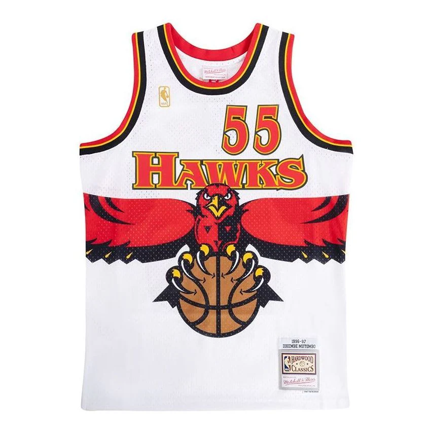 Mitchell & Ness x NBA Atlanta Hawks 1996-97 Swingman Jersey 'Dikembe Mutombo 55' SMJYSB20009-AHAWHIT96DMO - PersonalJerseys