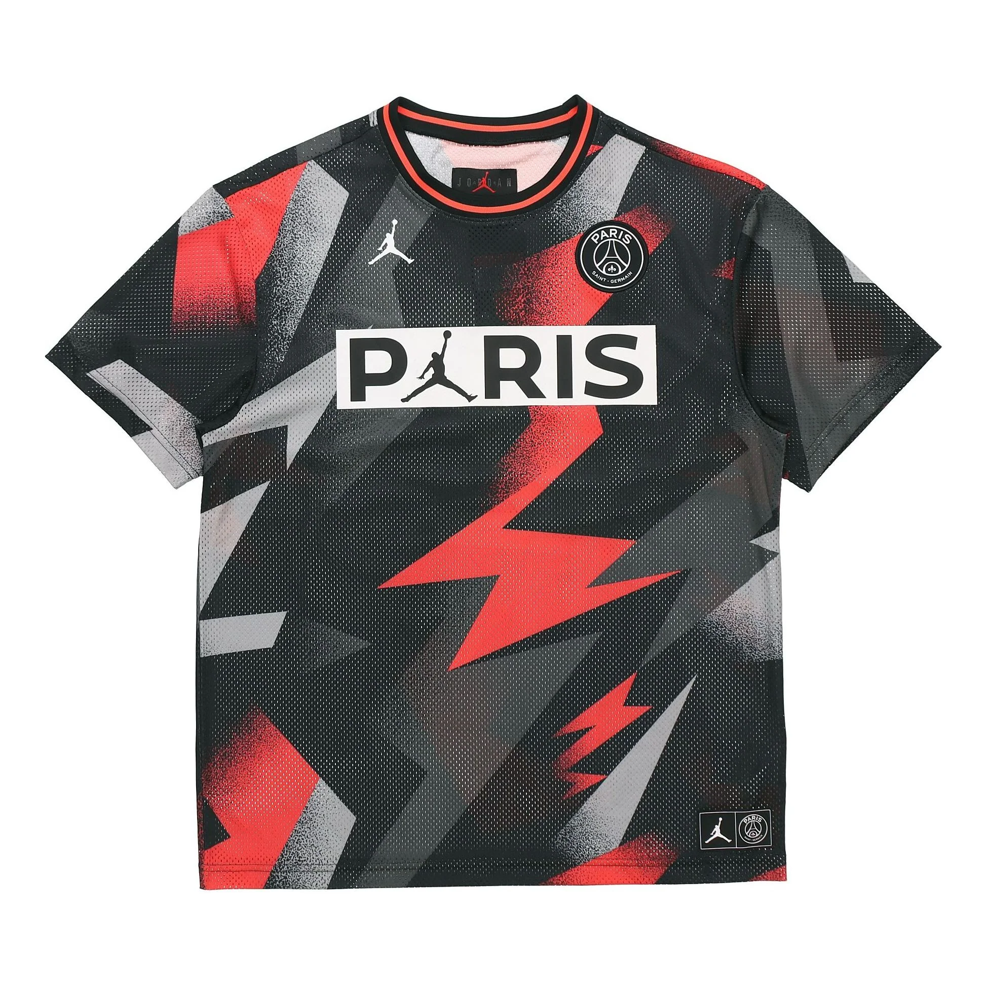 Air Jordan Paris Saint-Germain Mesh Soccer/Football Sports Training Short Sleeve Black BV2027-010 - PersonalJerseys
