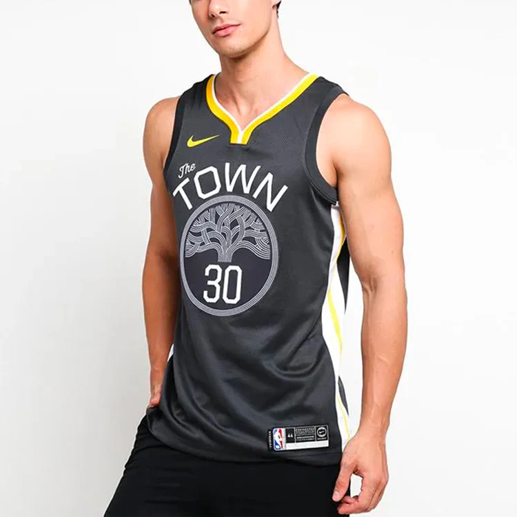 Nike NBA Stephen Curry Statement Edition Swingman Basketball Jersey SW Fan Edition Golden State Warriors Coal Black 877205-060 - PersonalJerseys