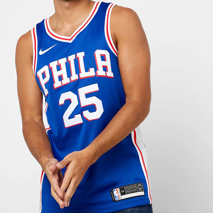 Nike NBA Retro Basketball Jersey/Vest SW Fan Edition Philadelphia 76ers Simmons 2 No. 5 Blue CJ7678-497 - PersonalJerseys