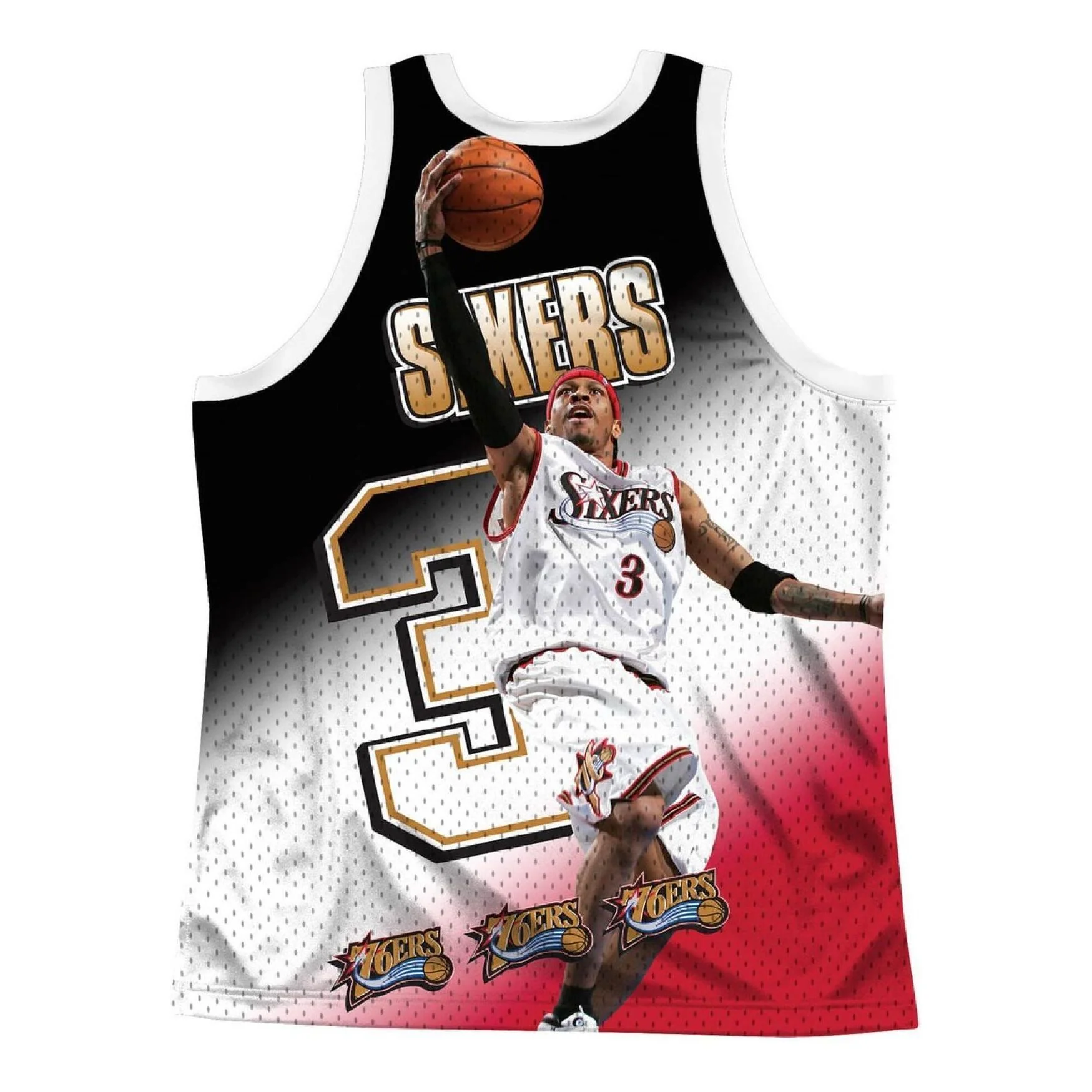 Mitchell & Ness x NBA Philadelphia 76ers Behind The Back Jersey 'Allen Iverson 3' MSTKMI19002-P76WHITAIV - PersonalJerseys