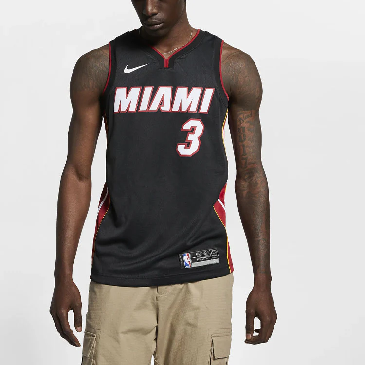 Nike NBA Dwyane Wade Icon Edition Swingman Jersey Miami Heat No. 3 Team limited SW Fan Edition Black 864487-025 - PersonalJerseys