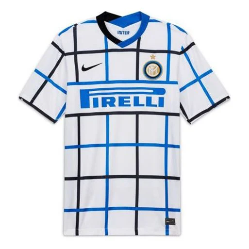 Nike Inter Milan Away Fan Edition 2020/21 Season Plaid Soccer/Football Jersey White CD4239-101 - PersonalJerseys