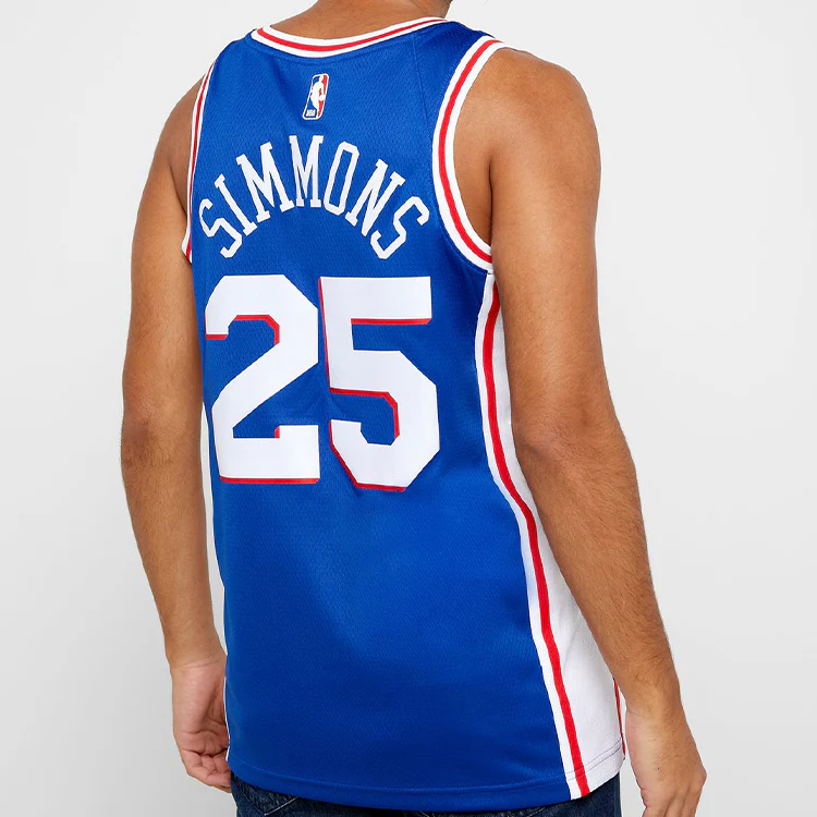 Nike NBA Retro Basketball Jersey/Vest SW Fan Edition Philadelphia 76ers Simmons 2 No. 5 Blue CJ7678-497 - PersonalJerseys