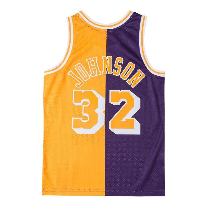 Mitchell & Ness x NBA Los Angeles Lakers 1984-85 Split Swingman Jersey 'Magic Johnson 32' SMJY4845-LAL96SONBLWH - PersonalJerseys