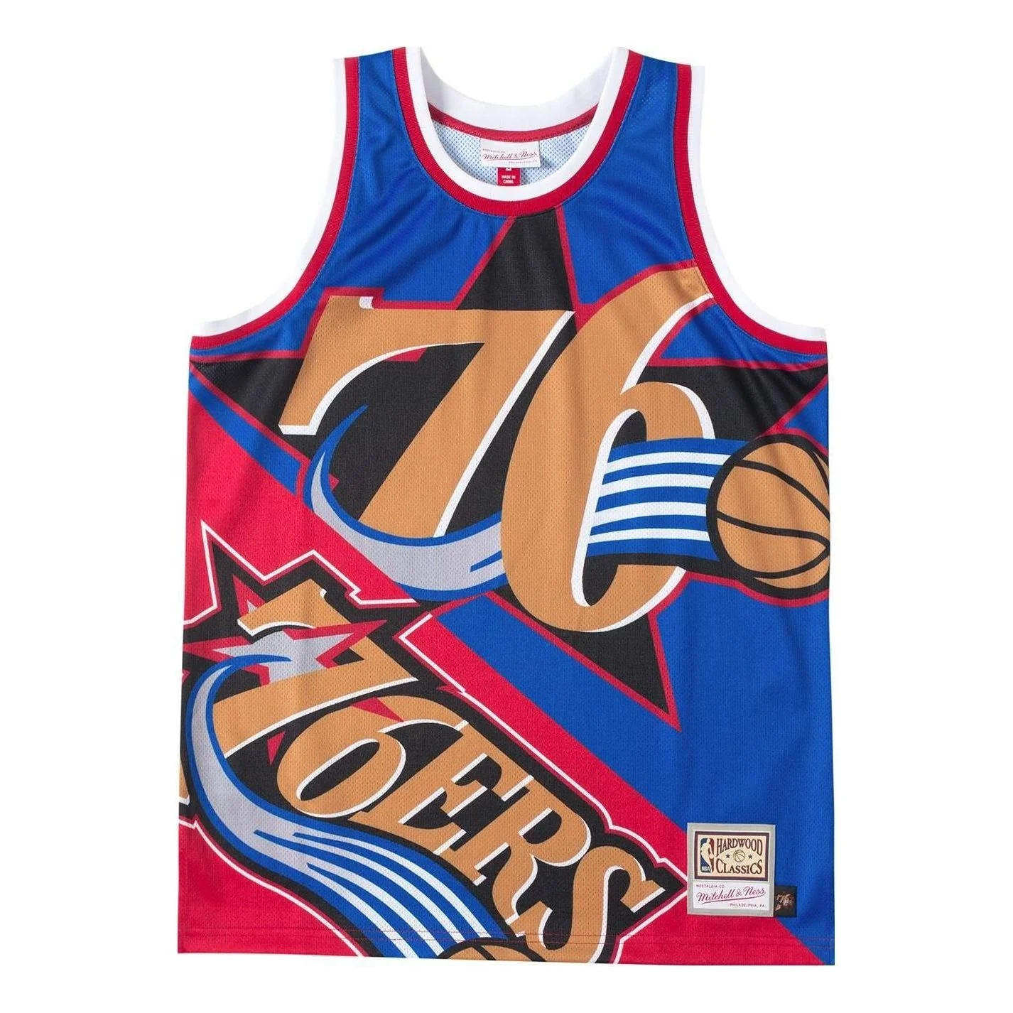 Mitchell & Ness x NBA Big Face Fashion Tank 5.0 'Philadelphia 76ers' TMTK4350-P76YYPPPBLUE - PersonalJerseys