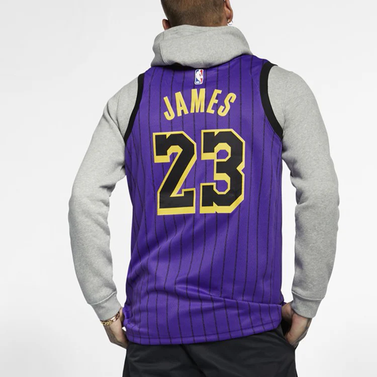 Nike NBA LeBron James City Version Jersey SW Fan Edition lakers 23 Purple AJ4618-510 - PersonalJerseys