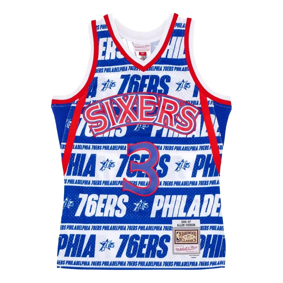 Mitchell & Ness x NBA Philadelphia 76ers 1996-97 Teamwrap Swingman Jersey 'Allen Iverson 3' TFSM4778-P7696AIVBLUE - PersonalJerseys