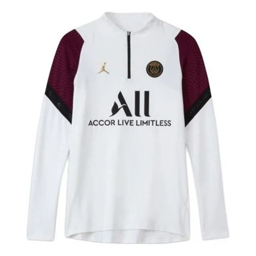 Air Jordan Paris Saint-Germain Half Zipper Sports Soccer/Football White CK9622-100 - PersonalJerseys