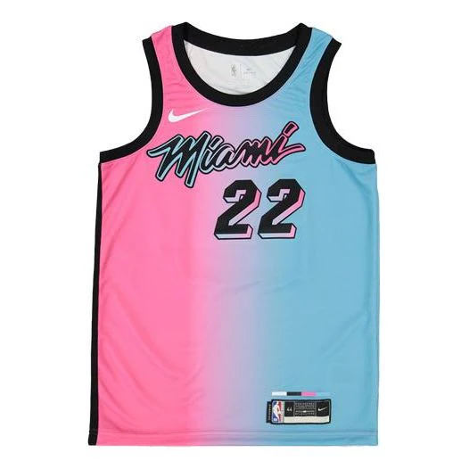 Men's Nike NBA Gradient Basketball SW Fan Edition Miami Heat Jimmy Butler 2 No. 2 'Blue Pink' Jersey CN1741-687 - PersonalJerseys