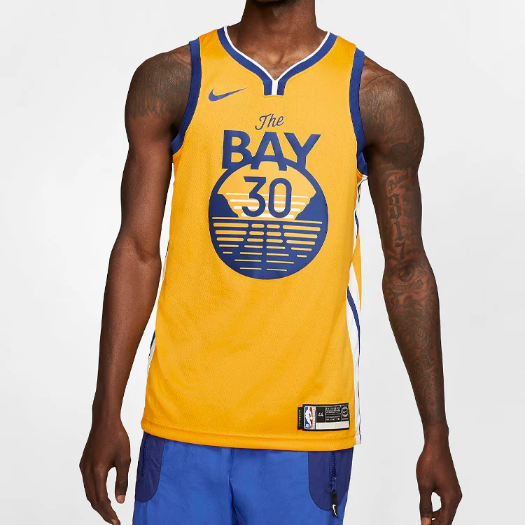 Nike NBA Swingman Jersey SW golden state warriors stephen curry Yellow AT9799-731 - PersonalJerseys