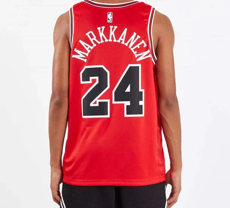 Nike NBA Basketball Jersey SW Fan Edition Chicago Bulls Markkanen 24 Red 864465-664 - PersonalJerseys