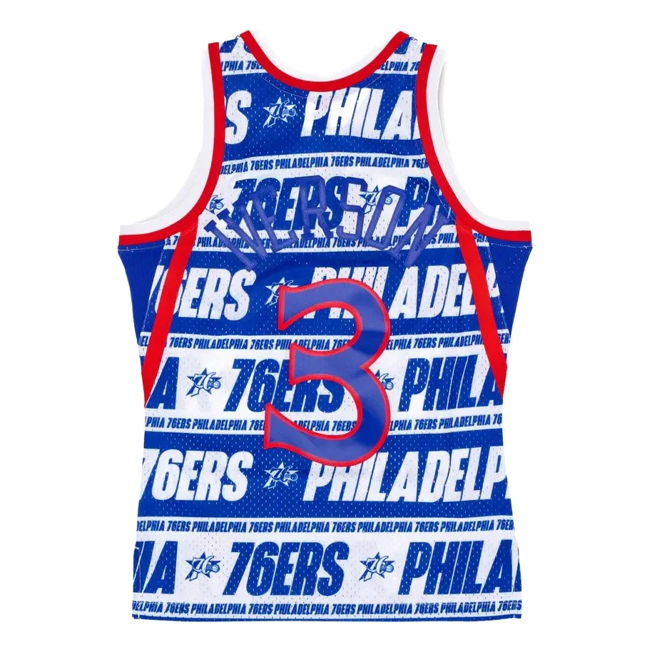 Mitchell & Ness x NBA Philadelphia 76ers 1996-97 Teamwrap Swingman Jersey 'Allen Iverson 3' TFSM4778-P7696AIVBLUE - PersonalJerseys