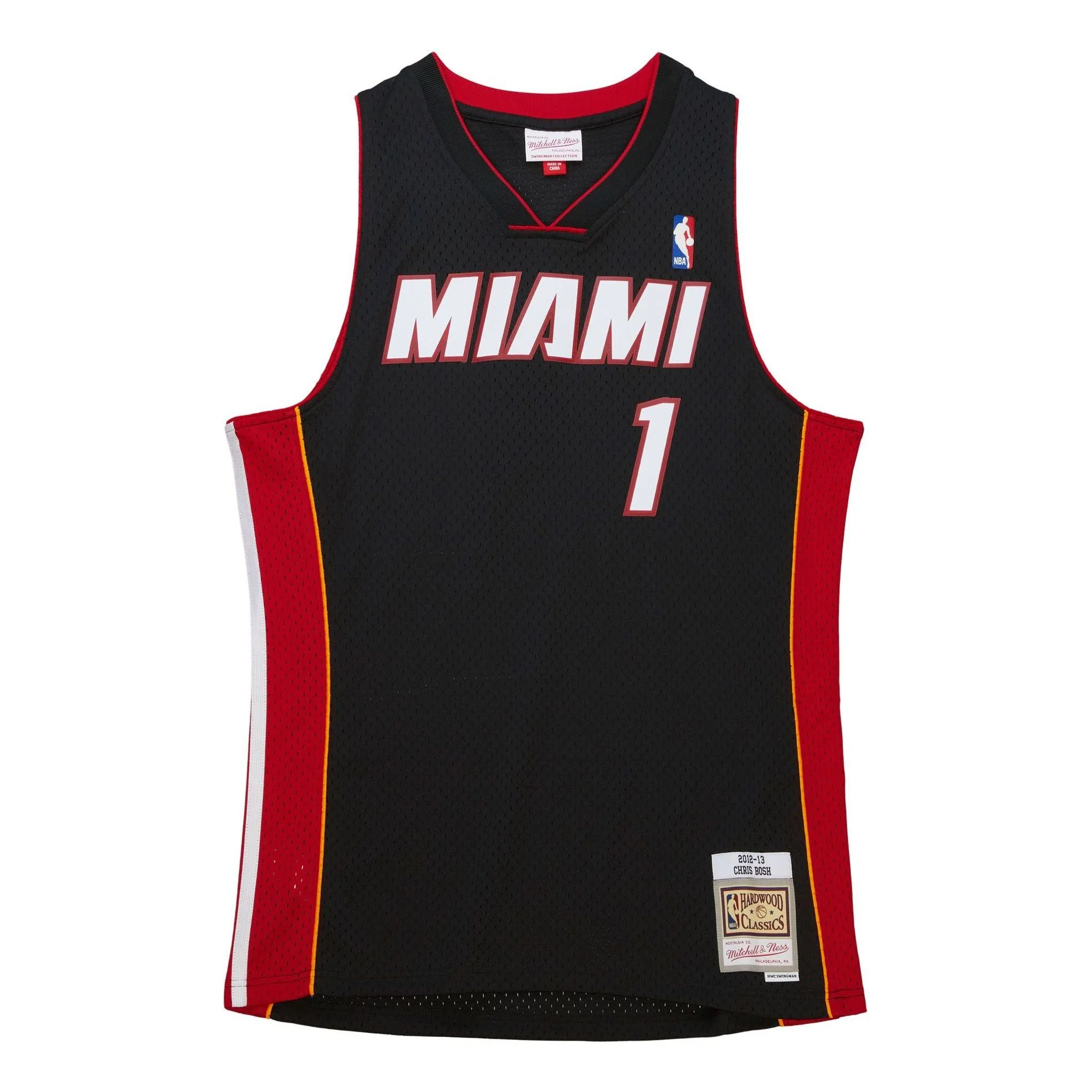 Mitchell & Ness x NBA Miami Heat Black 2012-13 Jersey 'Chris Bosh 1' SMJY6133-MHE12CBOBLCK - PersonalJerseys