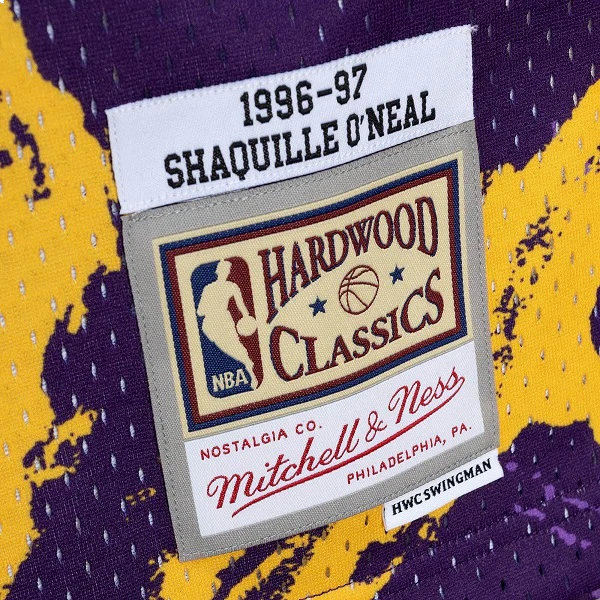 Mitchell & Ness x NBA Los Angeles Lakers Team Marble Swingman Jersey 'Shaquille O'Neal 34' TFSM1278-LAL96SONPTPR - PersonalJerseys