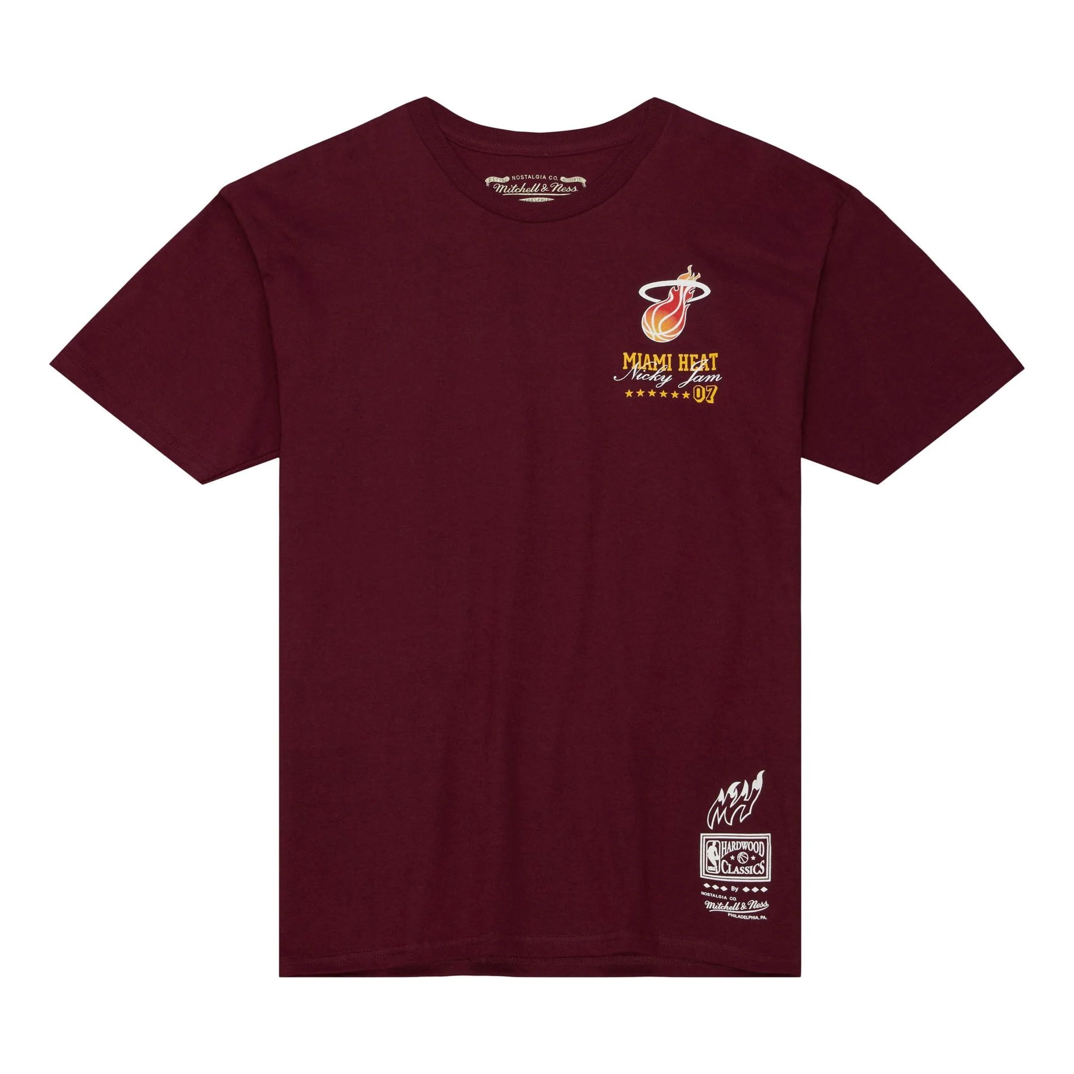 Mitchell & Ness x Nicky Jam NBA T-Shirt 'Miami Heat' SSTE5282-MHEYYPPPDKRD - PersonalJerseys