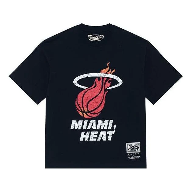 Mitchell & Ness x NBA Miami Heat Throwback Logo T-shirt 'Black' MNJYSST230095-BLACK - PersonalJerseys