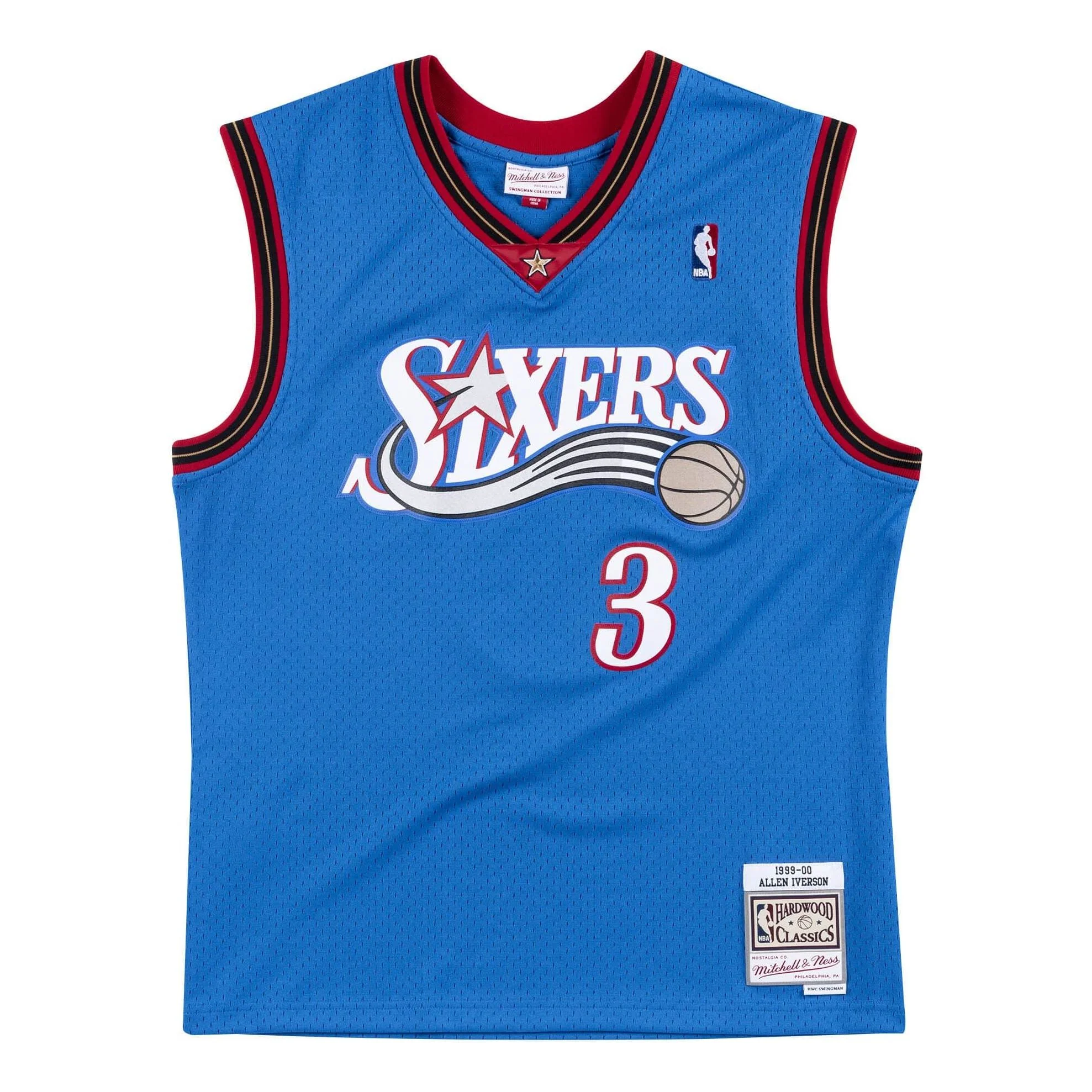 Mitchell & Ness x NBA Philadelphia 76ers 1999-2000 Swingman Jersey 'Allen Iverson 3' SMJYAC18016-P76ROYA99AIV - PersonalJerseys