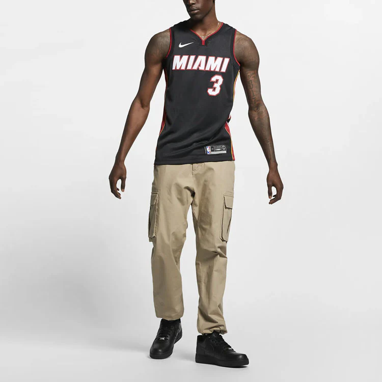 Nike NBA Dwyane Wade Icon Edition Swingman Jersey Miami Heat No. 3 Team limited SW Fan Edition Black 864487-025 - PersonalJerseys
