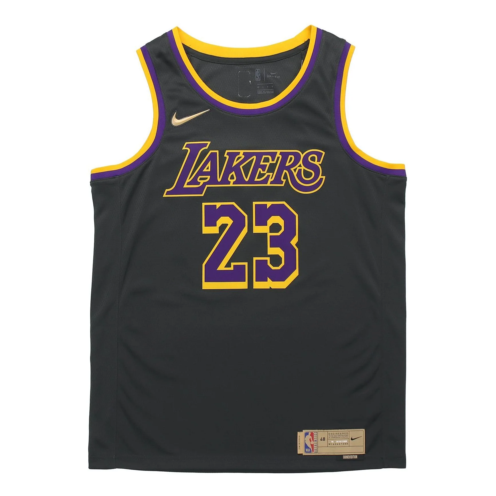 Nike NBA Basketball Jersey/Vest Version SW Fan Edition Los Angeles Lakers LeBron James No. 23 Black CN9929-013 - PersonalJerseys