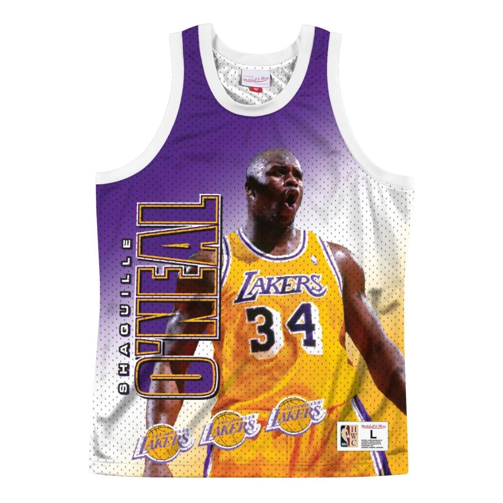 Mitchell & Ness x NBA Los Angeles Lakers Behind The Back Jersey 'Shaquille O'Neal 34' MSTKMI19002-LALWHITSON - PersonalJerseys