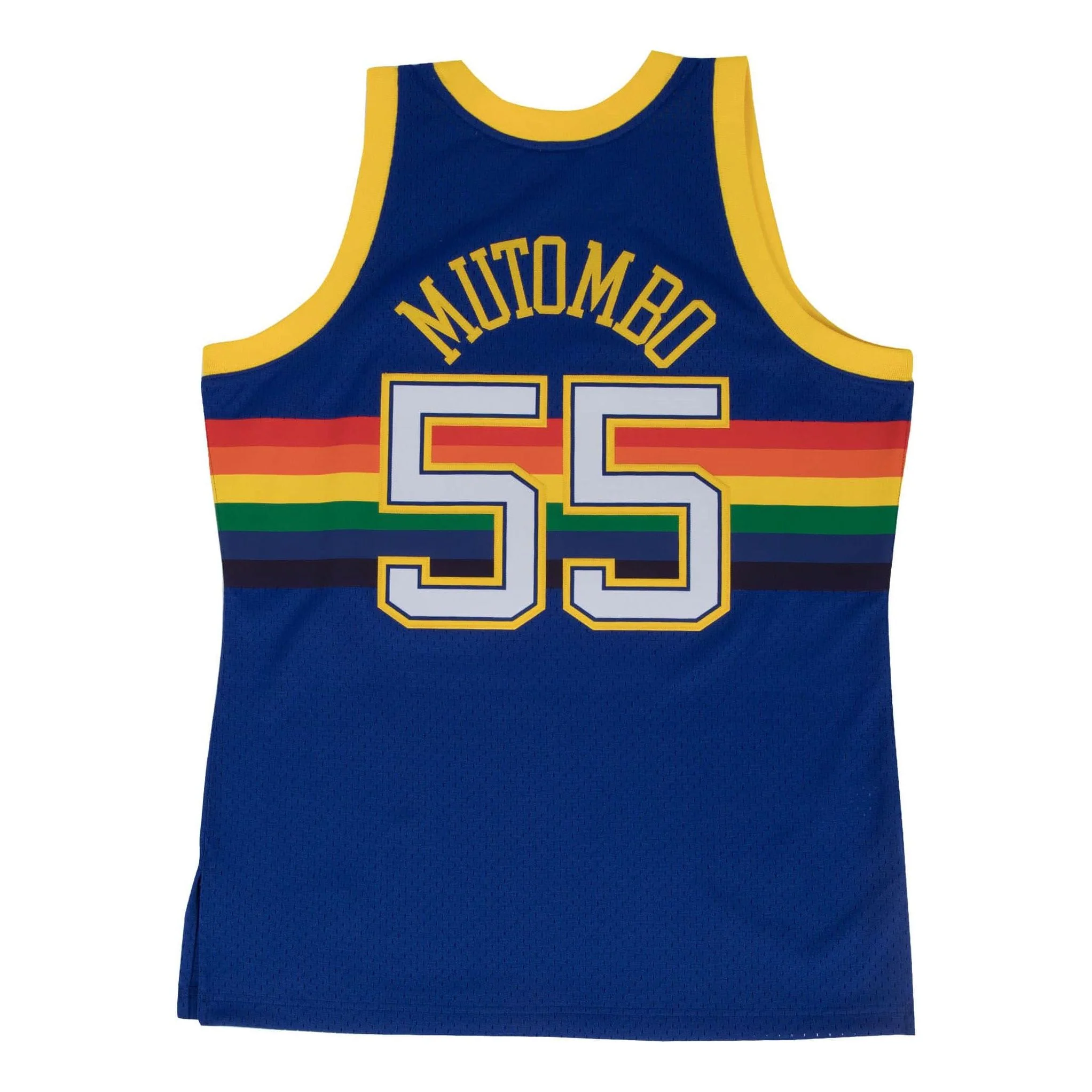 Mitchell & Ness x NBA Denver Nuggets Road 1991-92 Swingman Jersey 'Dikembe Mutombo 55' SMJYGS18159-DNUROYA91DMO - PersonalJerseys