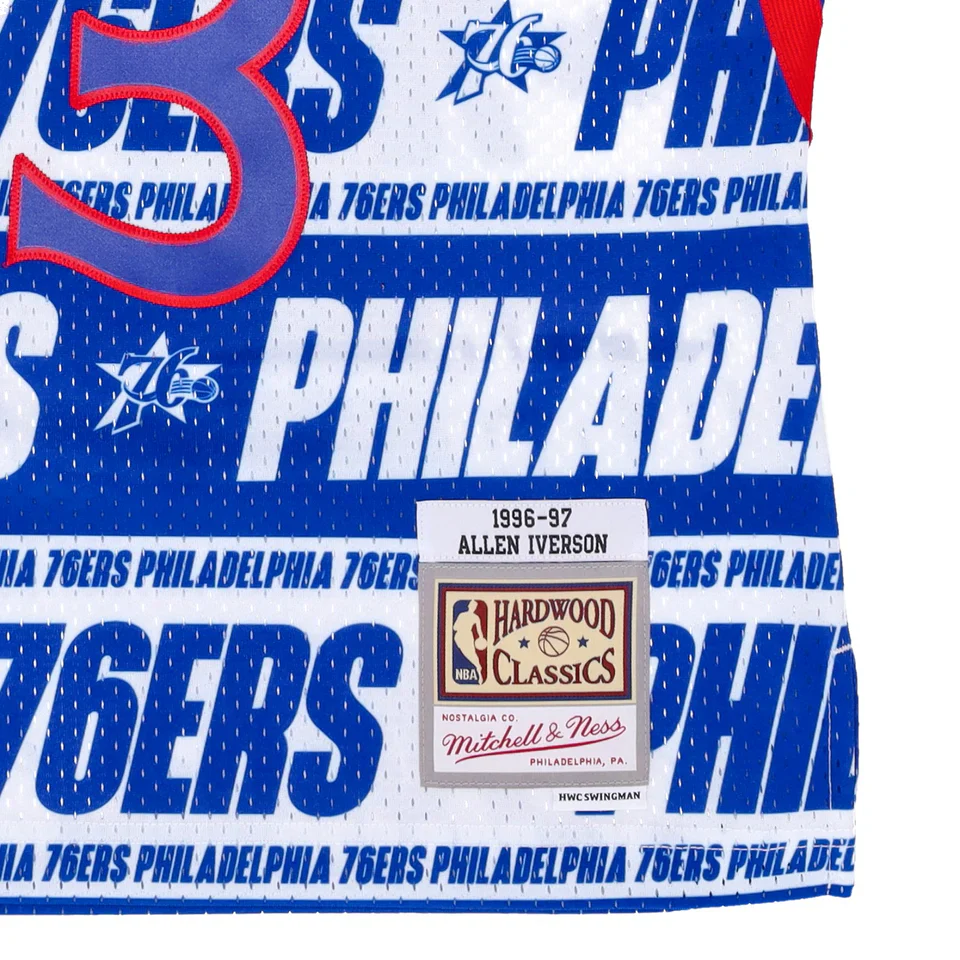Mitchell & Ness x NBA Philadelphia 76ers 1996-97 Teamwrap Swingman Jersey 'Allen Iverson 3' TFSM4778-P7696AIVBLUE - PersonalJerseys