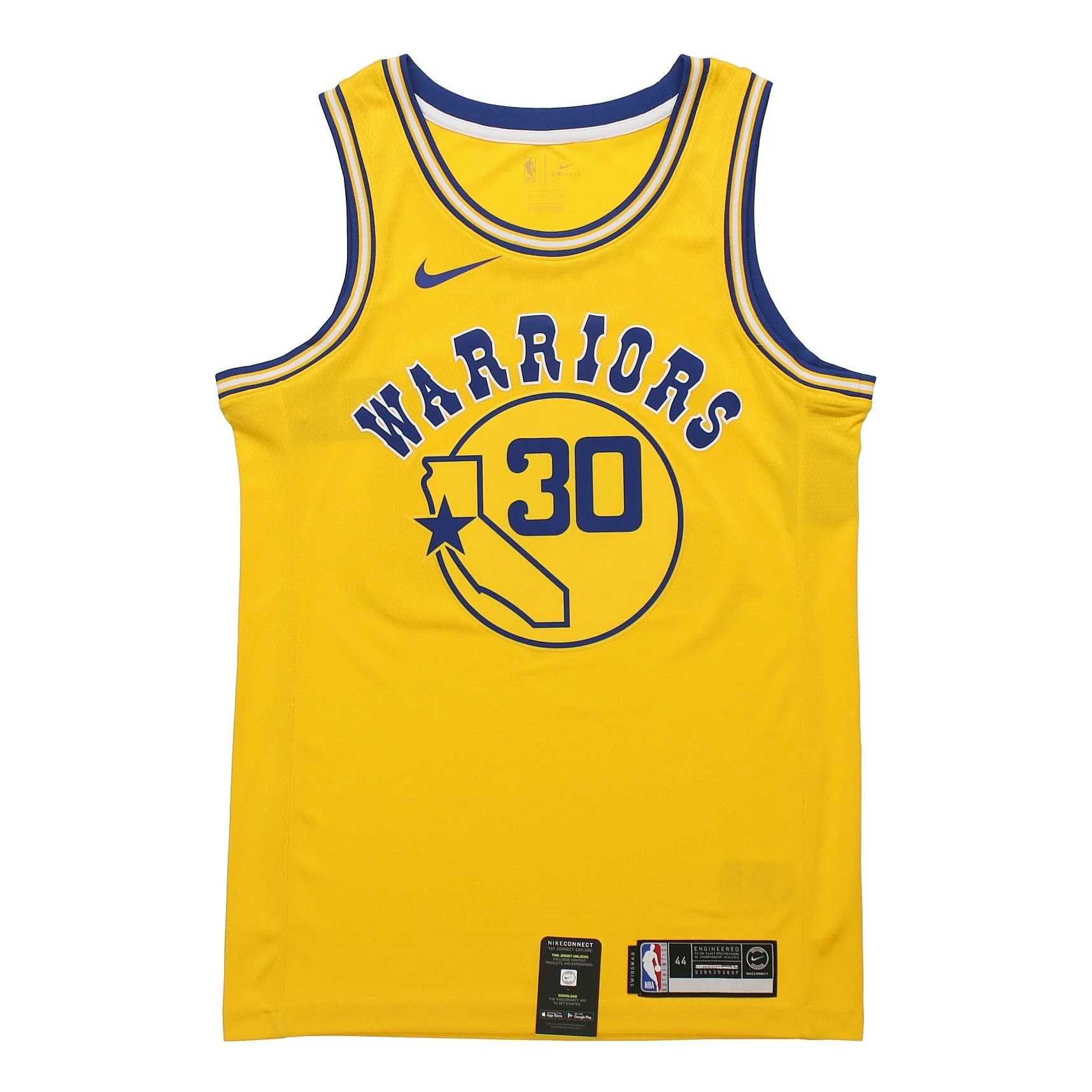 Nike Classic Edition Swingman Connected Jersey NBA golden state warriors stephen curry Yellow AJ3878-728 - PersonalJerseys