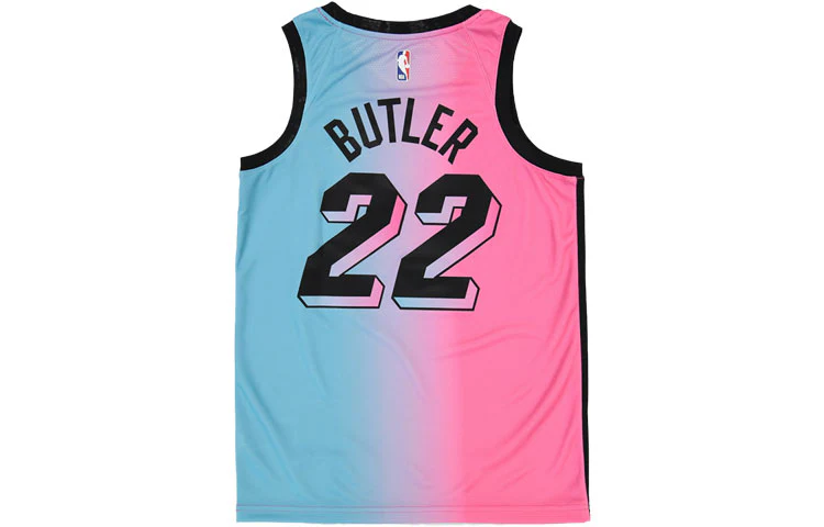 Men's Nike NBA Gradient Basketball SW Fan Edition Miami Heat Jimmy Butler 2 No. 2 'Blue Pink' Jersey CN1741-687 - PersonalJerseys