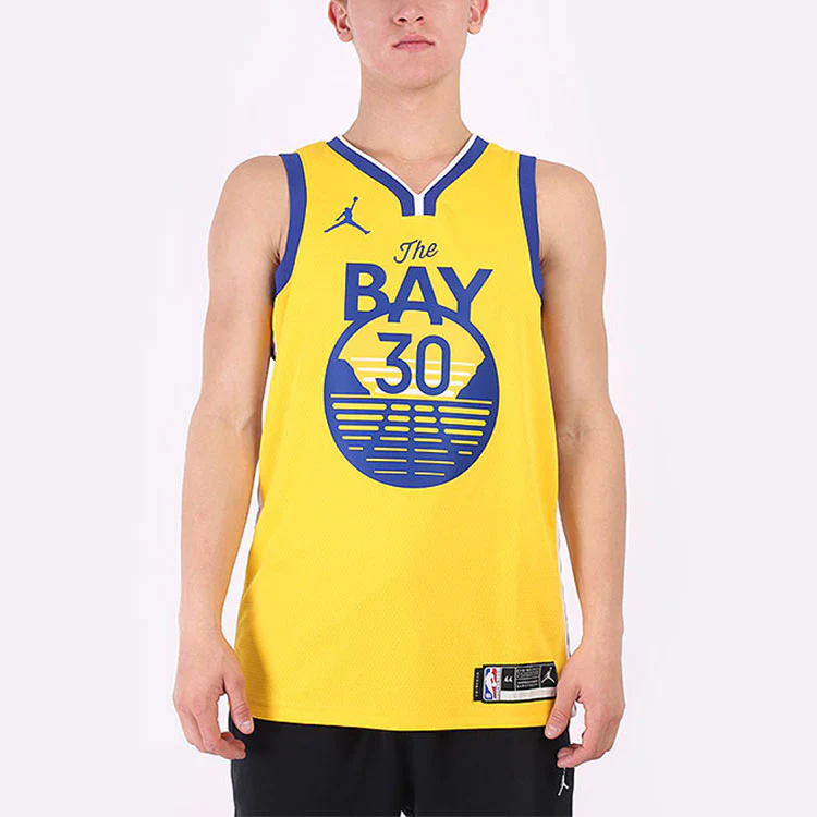 Air Jordan NBA Stephen Curry Warriors Statement Edition 2020 Swingman Jersey Yellow CV9477-729 - PersonalJerseys